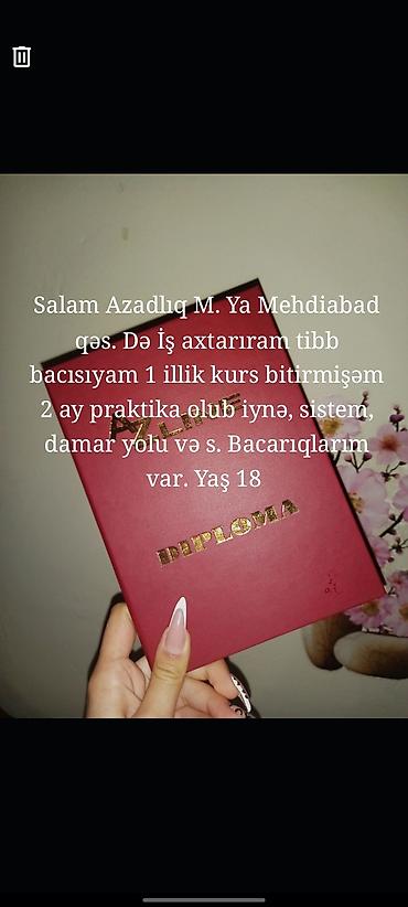 Tibb bacıları: Tibb bacısı, 18 yaş, 1 ildən az təcrübə, Tam iş günü — 1