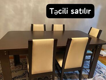 турецкие сейфовые двери в баку: Для гостиной, Б/у, Раскладной, Квадратный стол, 6 стульев