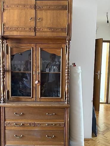 ormar za igračke: Masivna drvena regalska vitrinen/komoda set - Materijal: puno drvo u — 3