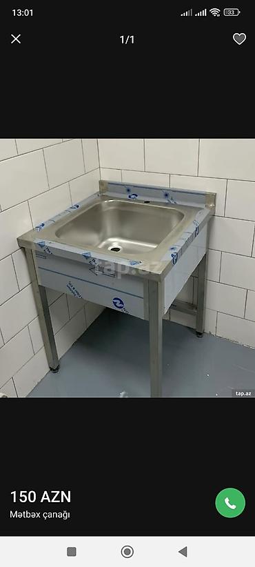 santex mall: Paslanmayan poladdan (inox) mətbəx çanaqları və iş masası - Material — 3