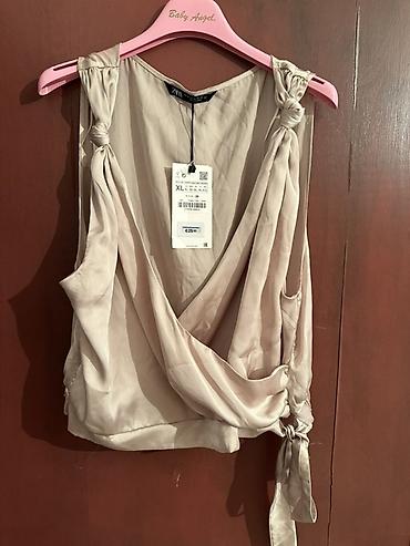 dhgate balenciaga triple s: Zara ženska bluza bez rukava u bež/šljamp nijansi. Sa etiketom — 1
