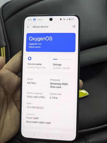 телефон алмаштыруу: OnePlus Nord 3, Колдонулган, 256 ГБ, түсү - Кара, 2 SIM