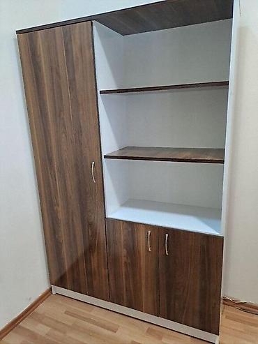 Sifarişlə ofis mebeli: Düz dolab, 3 qapılı, Polkalı, Siyirməsiz, Teksturalı laminat, Azərbaycan — 1