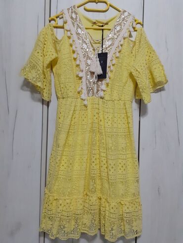 mint boja haljine: M (EU 38), L (EU 40), color - Yellow, Other style, Short sleeves