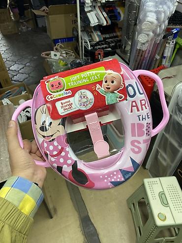 Мягкое детское сиденье-насадка на унитаз с ручками. - Тема: Minnie