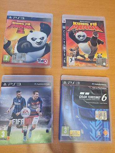 PS3 (Sony PlayStation 3): Playstation 3 içində oyunlar var. 5 ədəd disk və 1 ədəd djostik ilə — 6