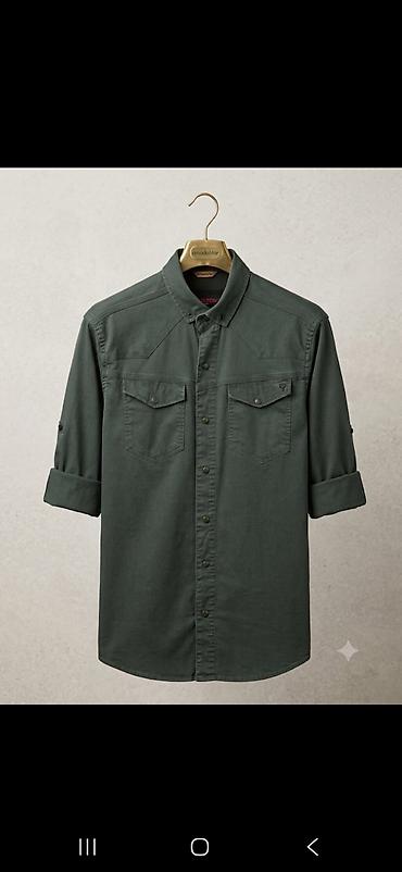 lacoste köynək: Kişi köynəyi – tünd yaşıl rəng, düyməli model. - Material: sıx — 1