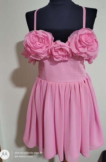 pink haljinica: M (EU 38), bоја - Roze, Večernji, maturski, Na bretele