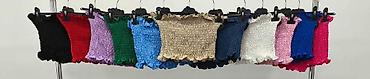 top svecani: Crop top bez bretela – nabrani (smocked) bandeau kroj. - Materijal — 7