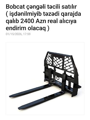 avtokar satılır: Bobcat üçün palet çəngəli (fork attachment) - Skid-steer/Bobcat tipli — 1