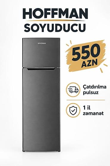 dondurucu satilir: Hoffman iki qapılı soyuducu - Rəng: tünd boz (inox üslubunda) - Üst — 1