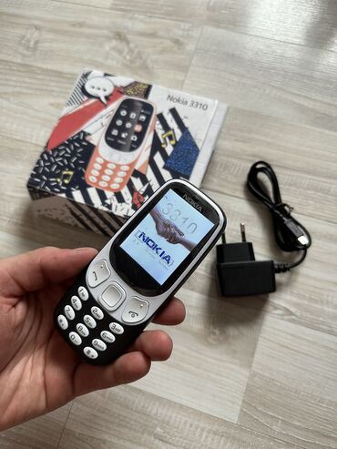 телефоо: Nokia 3310, Жаңы, < 2 ГБ, түсү - Кара, 1 SIM, 2 SIM