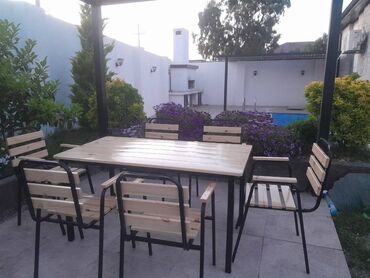 Masa və oturacaq dəstləri: Balkon üçün, Yeni, Açılmayan, Dördbucaq masa, 12 stul — 9