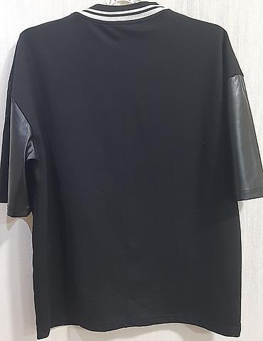 ağ kostyum: Qara “COMPLEX” yazılı baseball üslublu köynək/jaket - Rəng: tam qara — 2