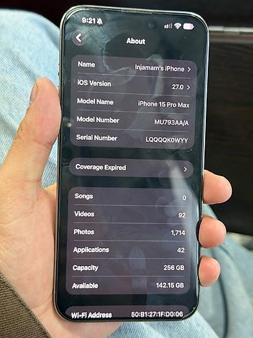 Мобильные телефоны и аксессуары: IPhone 15 Pro Max, Б/у, 256 ГБ, Natural Titanium, Коробка, 81 % — 6