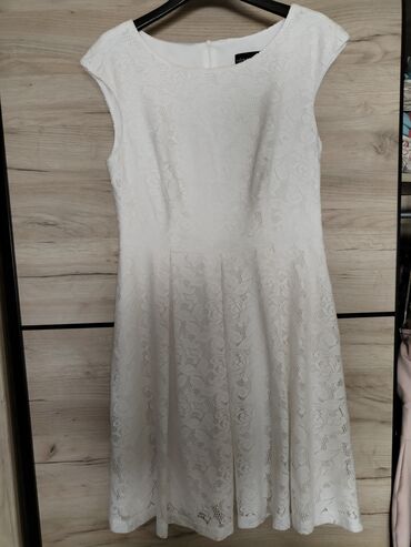 bela haljina sa cipkom: L (EU 40), bоја - Bela, Večernji, maturski, Na bretele