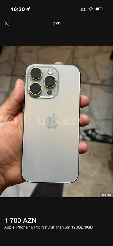 i̇pone 8: IPhone 16 Pro, 128 GB, Natural Titanium — 3