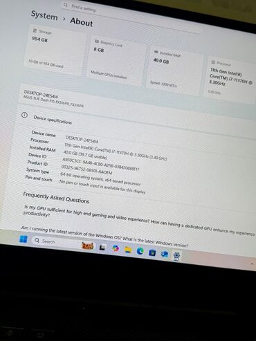 ASUS: Əla vəzziyətdə. Çox güclü noutbukdu. Hər işə uyğundu. Gaming, Render -da lalafo.az — 5 ASUS: Əla vəzziyətdə. Çox güclü noutbukdu. Hər işə uyğundu. Gaming, Render — 5