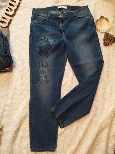 pazarske farmerke zemun: Nove Brax baggy L/XL Prelepe sa zanimljivom aplikacijom Tanji teksas