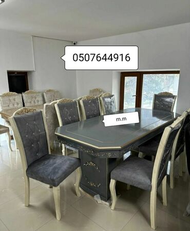 стол мебель: Dördbucaq masa, Qonaq otağı üçün, 6 nəfər, Açılmayan, Azərbaycan, Zəmanətli