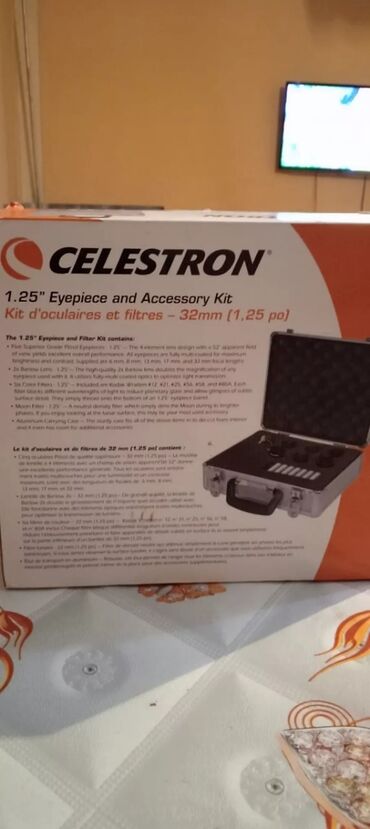 Obyektivlər və filtrləri: Celestron teleskop aksesuar dəsti – okulyarlar, Barlow linza və rəngli — 8