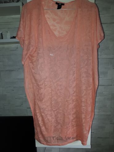zenske teksas haljine: H&M, XL (EU 42), Embroidery, Floral, Single-colored, color - Orange