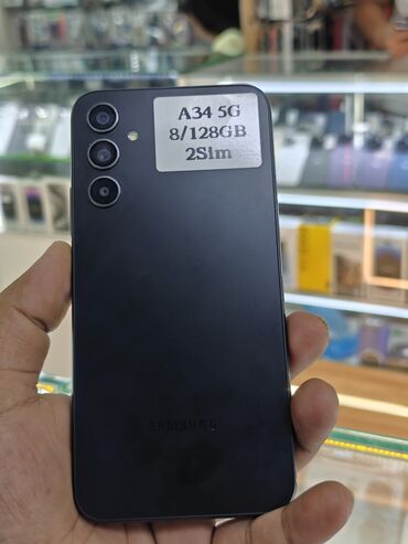швейные машинки для дома: Samsung Galaxy A34 5G, Колдонулган, 128 ГБ, түсү - Кара, 2 SIM