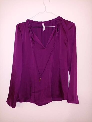 hm ženske košulje: Mango, S (EU 36), Satin, Single-colored, color - Purple