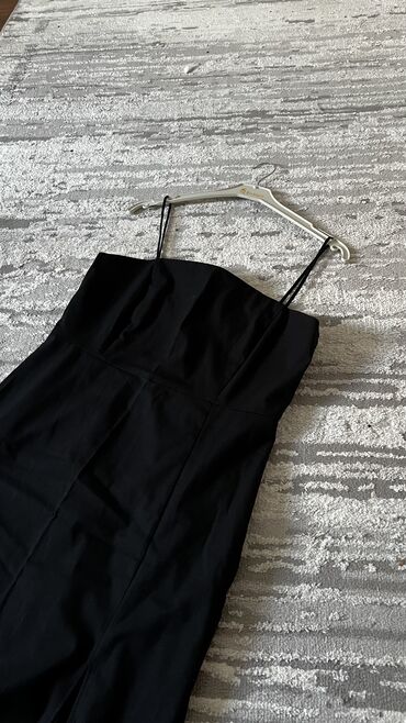 черный платья: Повседневное платье, Лето, Длинная модель, Прямое, L (EU 40)