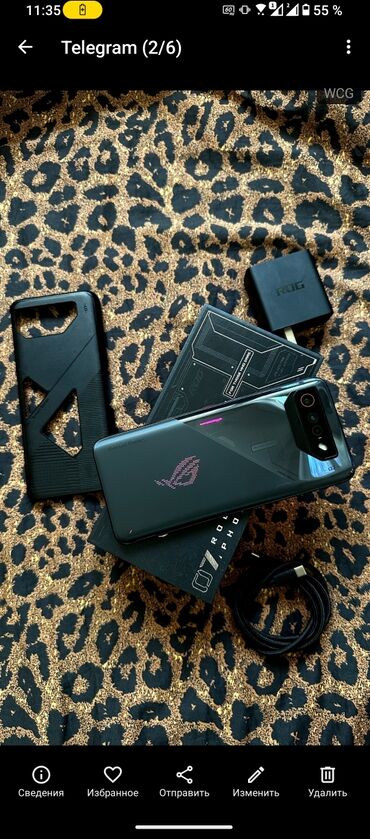 15000 телефон: Asus ROG Phone 7, Б/у, 256 ГБ, цвет - Черный, 2 SIM