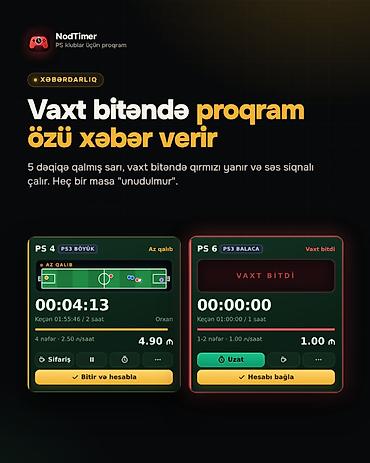 kompüter təmiri: PlayStation klublar üçün idarəetmə proqramı — NodTimer 🎮 ✅ Hər — 3