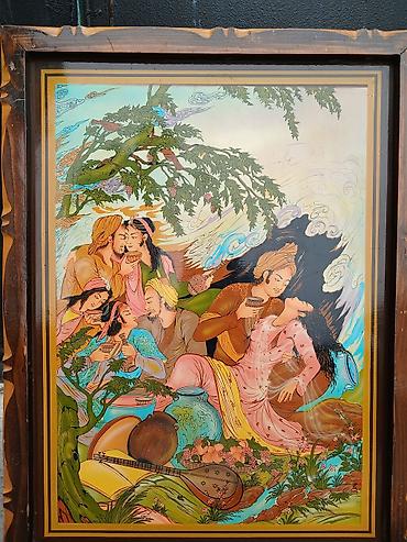 Декоративная картина в деревянной раме с восточным сюжетом. Яркая at lalafo.kg Декоративная картина в деревянной раме с восточным сюжетом. Яркая