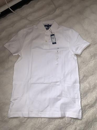 Мужская футболка, S, Tommy Hilfiger, Новый, цвет - Белый, Самовывоз
