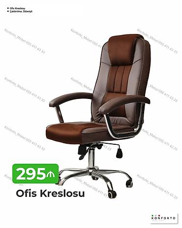 Ofis mebeli: Məhsul: Ofis kreslosu Təsvir: - Yüksək arxalı, bel və boyun dəstəyi — 1