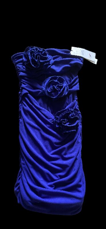 oysho haljina: Zara S (EU 36), color - Blue, Evening, Without sleeves