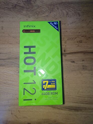 телефоны под востоновления: Infinix Hot 12i, Новый, 64 ГБ, цвет - Черный, 2 SIM, eSIM