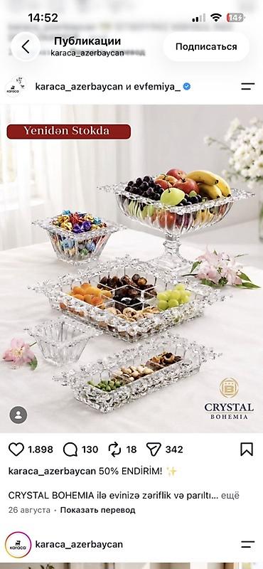 karacadan alınıb: Bohemia kristal beş bölməli serve qabı - Brend: Crystal Bohemia — 10