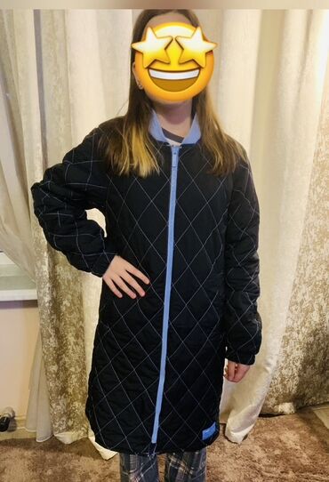 шым надом: Демисезонное двухстороннее пальто для девочки 12-14 лет Б/У 3500с