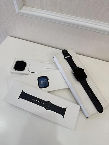 Полный комплект apple watch 9 45mm темно синий акб: 96% состояние как
