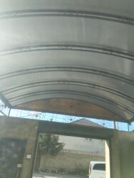 Naveslər, markizlər: Zobu dəmir konstruksiyalı dekorativ darvaza və maşınnömrəlik-canopy — 2