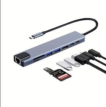 planset telefon: USB‑C 8‑i‑1 Hub Otg Adapter Qiymət 3azn-5azn-10azn Çatdırılma — 2