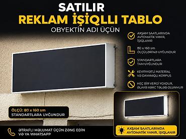 Reklam işıqlı tablo – obyekt adı üçün - Ölçü: 80 × 160 sm
