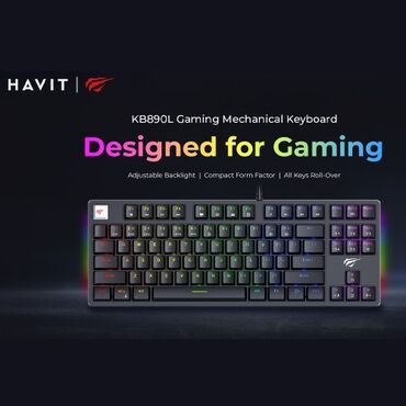 клавиатура: Havit Gamenote Kb890l RGB mechanik Keyboard blue switch mekanik oyun