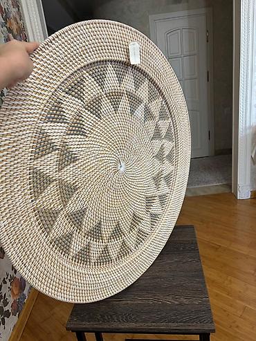 Дом и сад: Dekorativ toxunma sini Material: rattan Diametri: 80 sm Rəng — 2