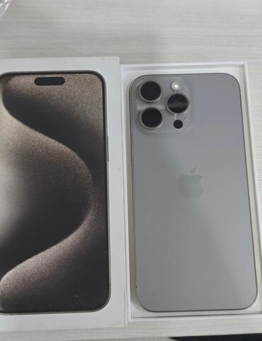 куплю айфоны: IPhone 15 Pro Max, Б/у, 256 ГБ, Natural Titanium, Защитное стекло, Коробка, 87 %