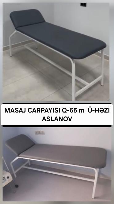 кушетка для массажа: Masaj və prosedur üçün çarpayı - Rəng: ağ - Üst hissə: yumşaq, süni — 3
