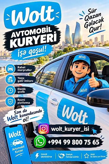 uber surucusu: Sürücü-kuryer tələb olunur, Şəxsi nəqliyyat vasitəsi ilə, İşəmuzd ödəniş, Təcrübəsiz — 1