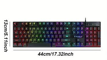 notebook bluetooth: T-WOLF T20 oyun klaviaturası - Tam ölçülü (nümerik bloklu) — 1