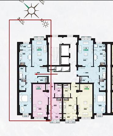 Продажа квартир: 2 комнаты, 78 м², Асанбай мкр Элитка, 5 этаж, ПСО (под самоотделку) — 5