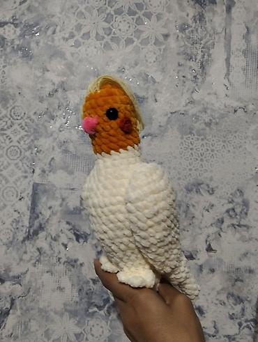 ucuz oyuncaqlar: Məhsul: Əl işi toxunma oyuncağı – tutuquşu fiquru - Material: Yumşaq — 1